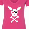thumbnail image 4 of Inktastic Cute Easter Pirate Bunny with Eyepatch and Earring Women's V-Neck T-Shirt, 4 of 5