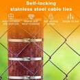 thumbnail image 3 of LUVCMFT 100 PCS Metal Zip Ties, 6" Stainless Steel Heavy Duty Self-Locking Cable Ties, 3 of 8