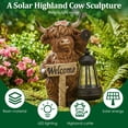 thumbnail image 4 of Solar Highland Cow Garden Outdoor Statue Cow Figurines Sculpture with LED Light Farmhouse Decor Patio Balcony Yard for Pasture & Farm Theme Mother's Day Housewarming Gift, 4 of 8