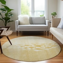 Addison Rugs Chantille Indoor/Outdoor Transitional Nautical Gold Washable Round Rug, 8' x 8'