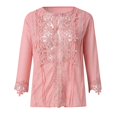 thumbnail image 5 of SNKSDGM Women's Plus Casual Easter Shirt Short Sleeve Shirts for Women Casual Plus Size Women's Fashion Casual Summer Loose Middle Sleeve Lace Lace Top Shirt T Shirt Tops for Women Over 50, 5 of 5
