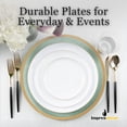 thumbnail image 5 of Impresserve 10" Edge Collection White Disposable Plastic Plates with Gold Rim - 10 Count, 5 of 8