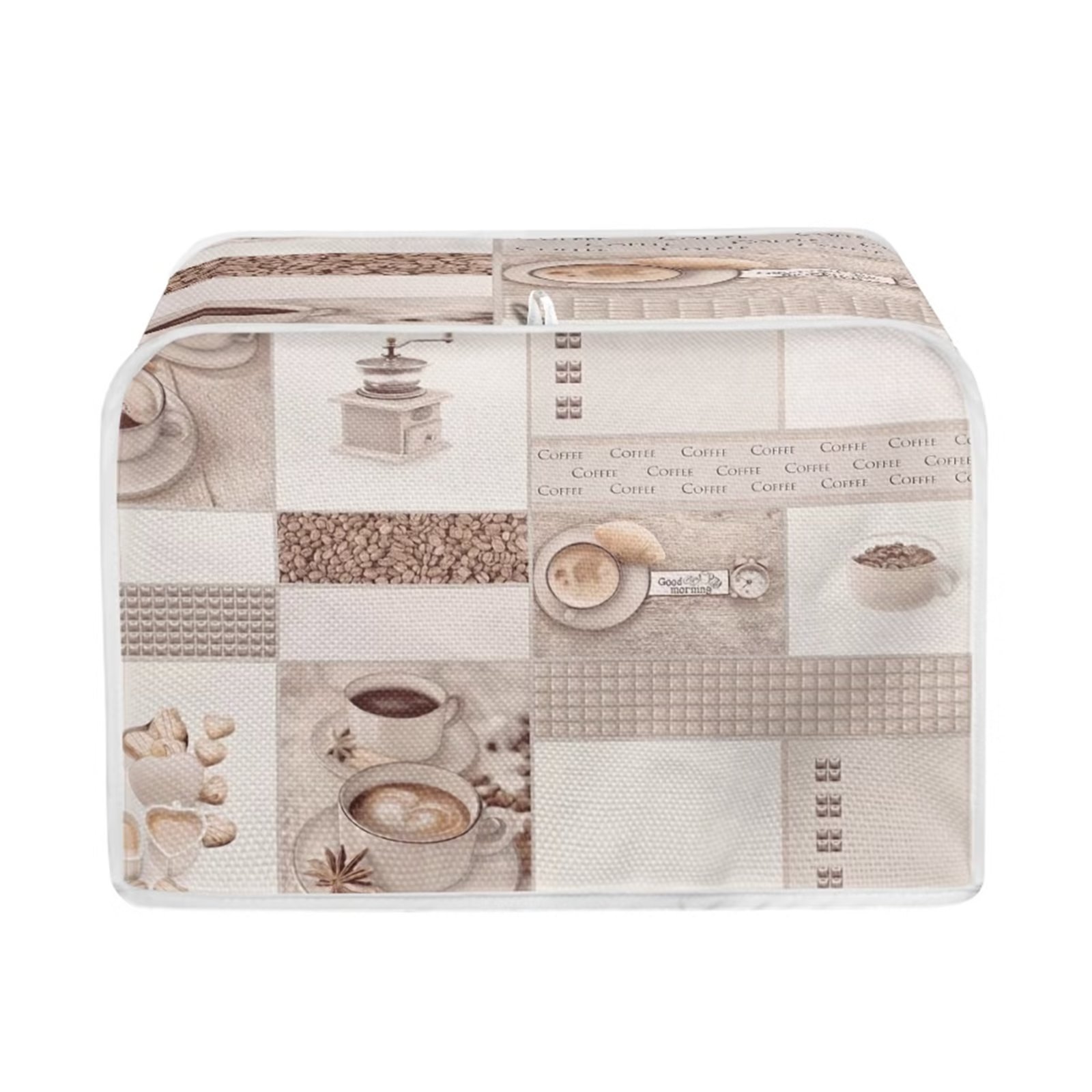 Binienty Toaster Oven Cover Coffee Themed Toaster Dust Cover 4 Slice Durable Washable Kitchen