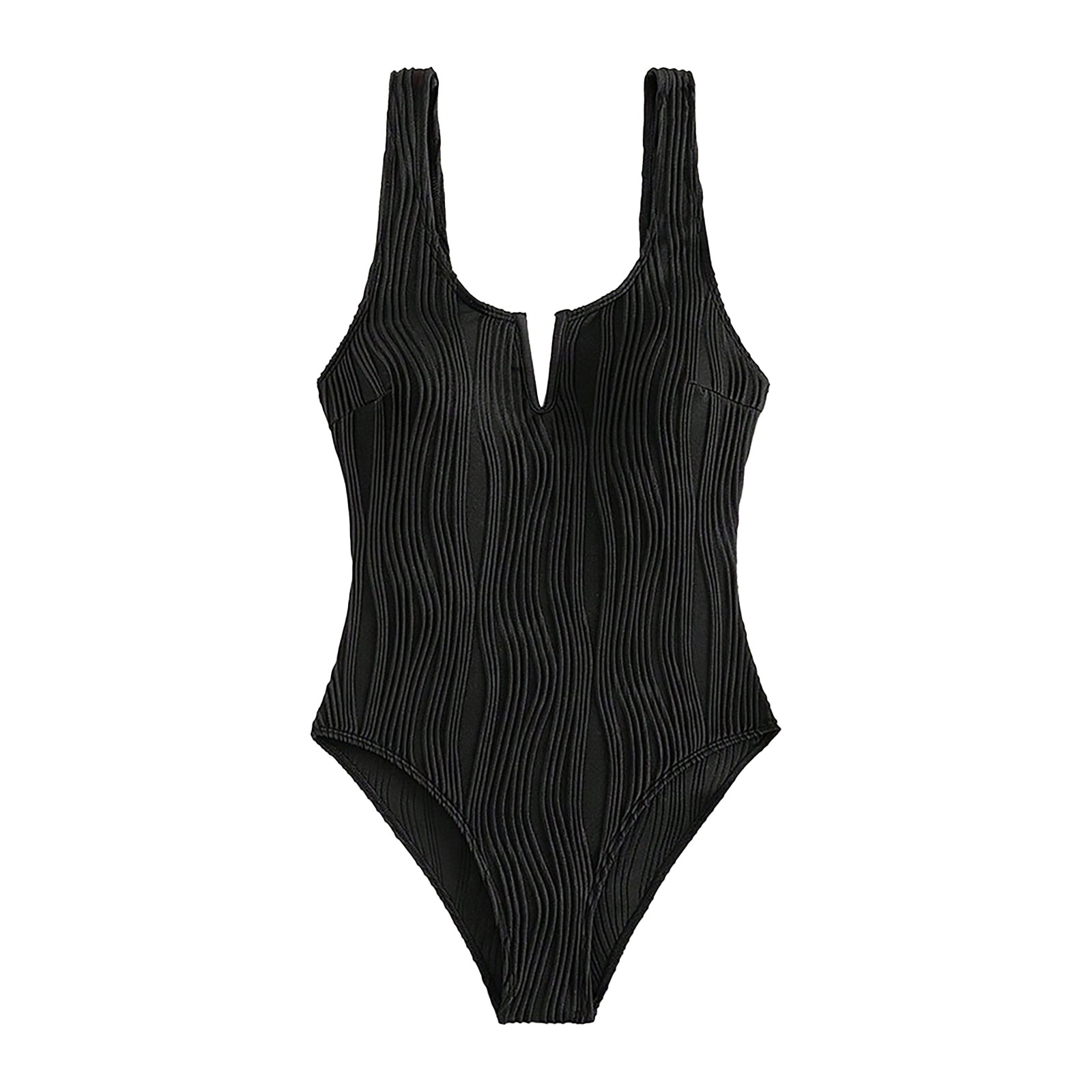 Aayomet Maillot de Bain une Pièce pour Femmes, Coupe Haute, Dos Bas, String, Noir L
