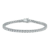 Bling Jewelry Womens Traditional Bridal 10 CT CZ Round Solitaire Tennis Bracelet Sterling Silver