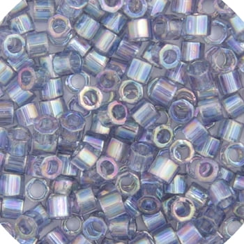 Miyuki Delica 10/0 Cut 5.2gms DB0111 Japanese Seed Beads - Light Grey Transparent AB Luster - D111