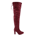 thumbnail image 4 of Knee-1 Women's Chunky Heel Over the Knee Casual Dress Fashion Boots Shoes ( Wine, 8.5 ), 4 of 5