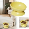 thumbnail image 6 of Elevated Cat Bowls Set – 6.1" Wide Ceramic Raised Cat Food & Water Bowls – 15° Tilted Whisker-Friendly Design – Dishwasher & Microwave Safe – Ideal for Indoor Cats & Small Dogs (Yellow, Durable Gift), 6 of 6