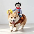thumbnail image 5 of Doggy Doggie Rider, Cowboy Rider Dog Puppy Costume Clothes with Doll Hat | Breathable Knight Style Design Riding Pets Costumes Creative Fairy for Christmas Halloween Day Pet, 5 of 6