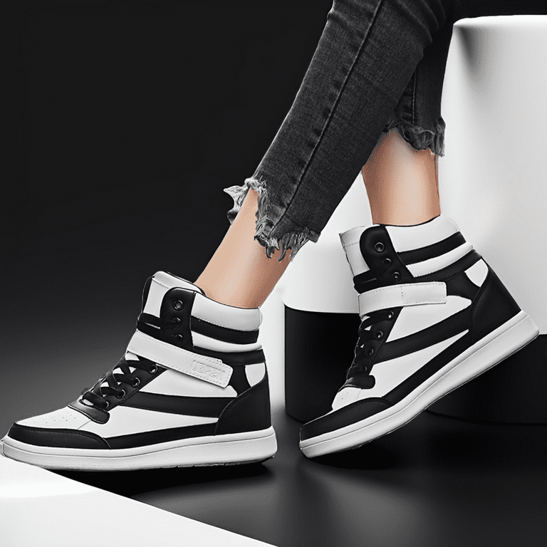 SHAOSZC Vibrant Retro 80s High Top Sneakers with Hidden Wedge Heel for Ultimate Cosplay Get the Perfect Girls Look with Removable Insole