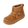 thumbnail image 3 of EKVAHL Women’s Walking Shoes Platform Winter Ankle Boots, Soft Faux Suede Upper Warm Lined Short Booties, Adjustable Metal Buckle Decor, Non‑Slip Thick Sole Footwear, 3 of 5