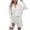 White, variant on Women Sweatsuits Ribbed Knit Lounge Set Lapel V Neck Long Sleeve Pullover and Shorts Matching 2 Piece Casual Sets with Pockets Blue M
