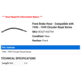 thumbnail image 2 of Front Brake Hose - Compatible with 1946 - 1949 Chrysler Royal Series 1947 1948, 2 of 2