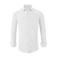 thumbnail image 3 of Lumtrix Men's Dress Shirts Solid Long Sleeve Stretch Loose Fit Formal Shirt Business Casual Button Down Shirts White 2XL, 3 of 4