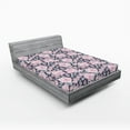 thumbnail image 2 of Ambesonne Botanical Fitted Sheet, Art English Garden Roses, Full Size, Quartz and Soft Pink, 2 of 5