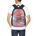 thumbnail image 4 of Disketp Pastel Pink Beach Cafe Mochila Minimalista de Gran Capacidad, Mochila de Viaje para Escuela, Trabajo o Uso Diario, 4 of 6