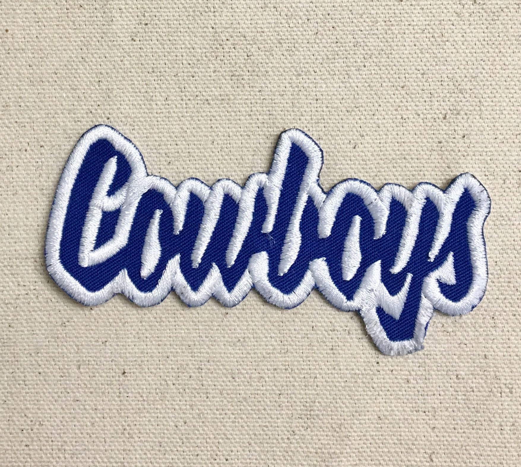 Cowboys - Royal Blue/White - Team Mascot - Words/Names - Iron on Applique/Embroidered  Patch 