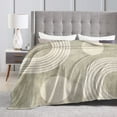thumbnail image 6 of Bohemian Style Beige Print Throw Blanket, Anti-Pilling Ultra-Soft Micro Fleece Cover Blanket for Bed Sofa, for All Seasons, 80"x60", 6 of 9