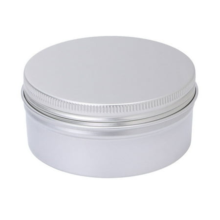 GRAN Aluminium Empty Cosmetic Pot Jar Tin Container Silver Box Screw Lid