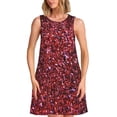 thumbnail image 1 of Xecao Robes d'Été Rouges Pailletées pour Femmes Robes Décontractées de Plage Robes de Plage Sans Manches Robe Évasée avec Poches, 1 of 7