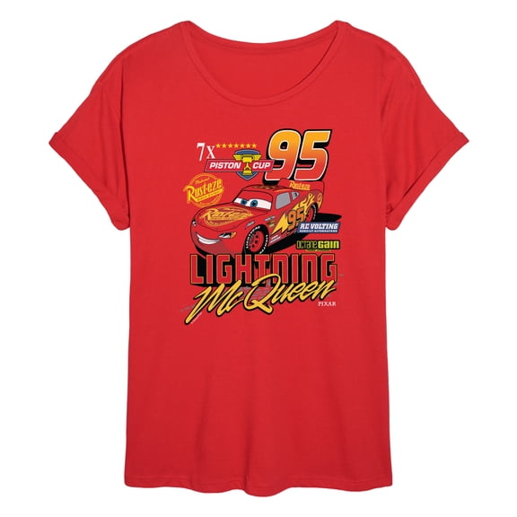 Cars - Piston Cup Winner - Juniors Oversized Graphic T-Shirt