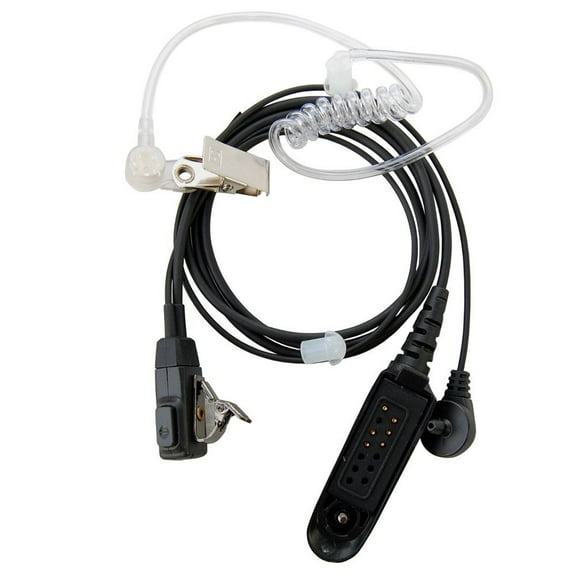 HQRP Oval Side Mount 1-Pin HeadSet w/ Acoustic Tube Earpiece & Microphone for Motorola HT-750, HT-1250, HT-1250LS