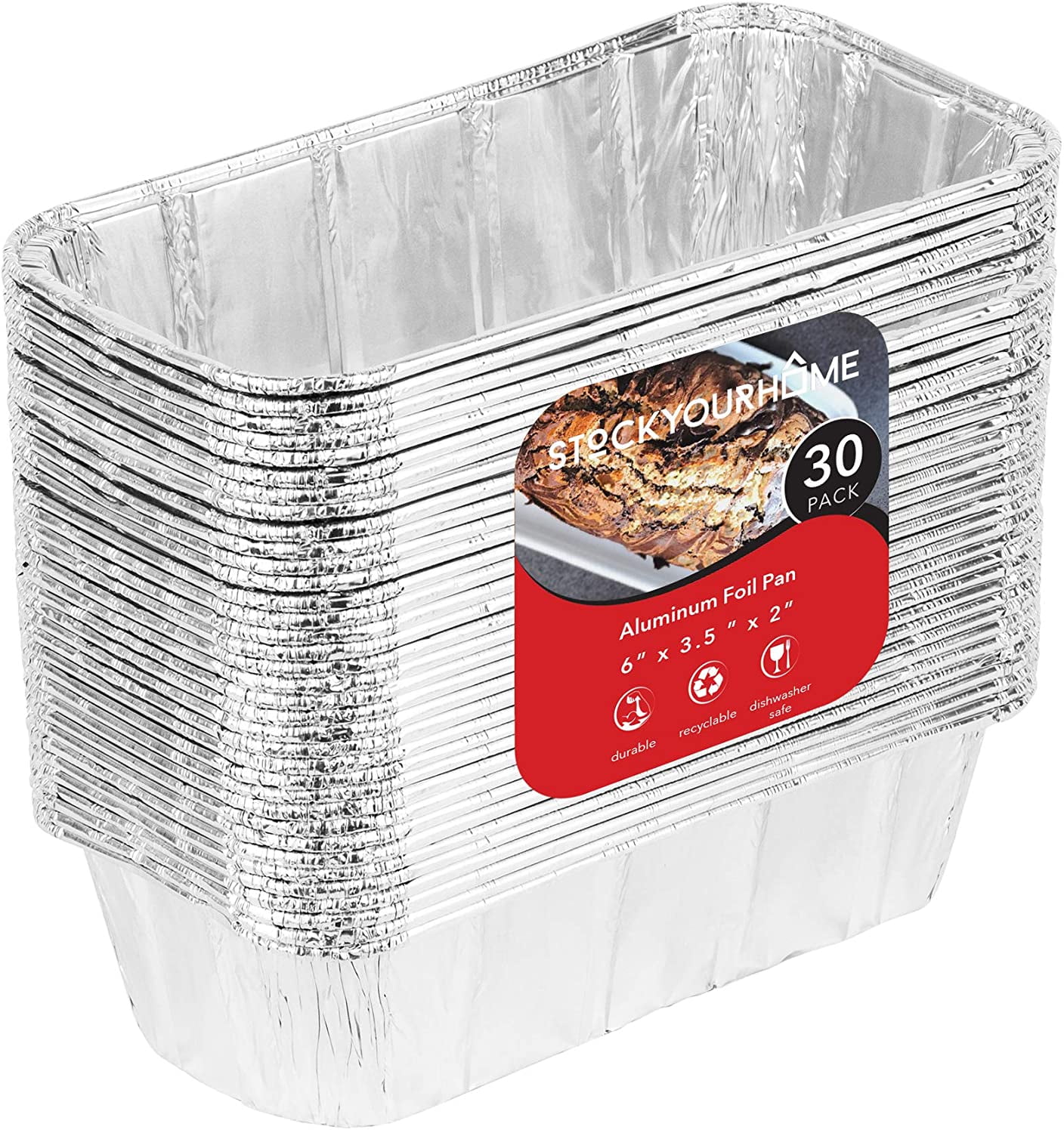 20 Count Stock Your Home 8x8 Aluminum Pans with Lids 