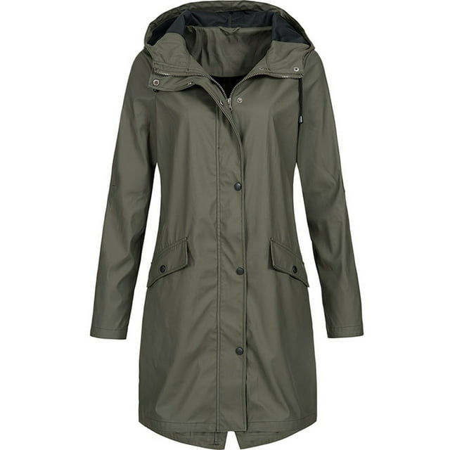 Qertyioot Manteau de Noël Grande Taille pour Femmes Imperméable à Capuche