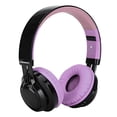 thumbnail image 2 of Auriculares inalámbricos Bluetooth AB005 de Riwbox 5.0 con micrófono, plegables con tarjeta TF, radio FM y luz LED para celulares y dispositivos Bluetooth (Negro y Morado), 2 of 3