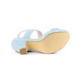 thumbnail image 5 of BLISSFUL STEP Women's Platform Heels Chunky Heel Slingback Open Toe Sandals Sky Blue 7.5, 5 of 8