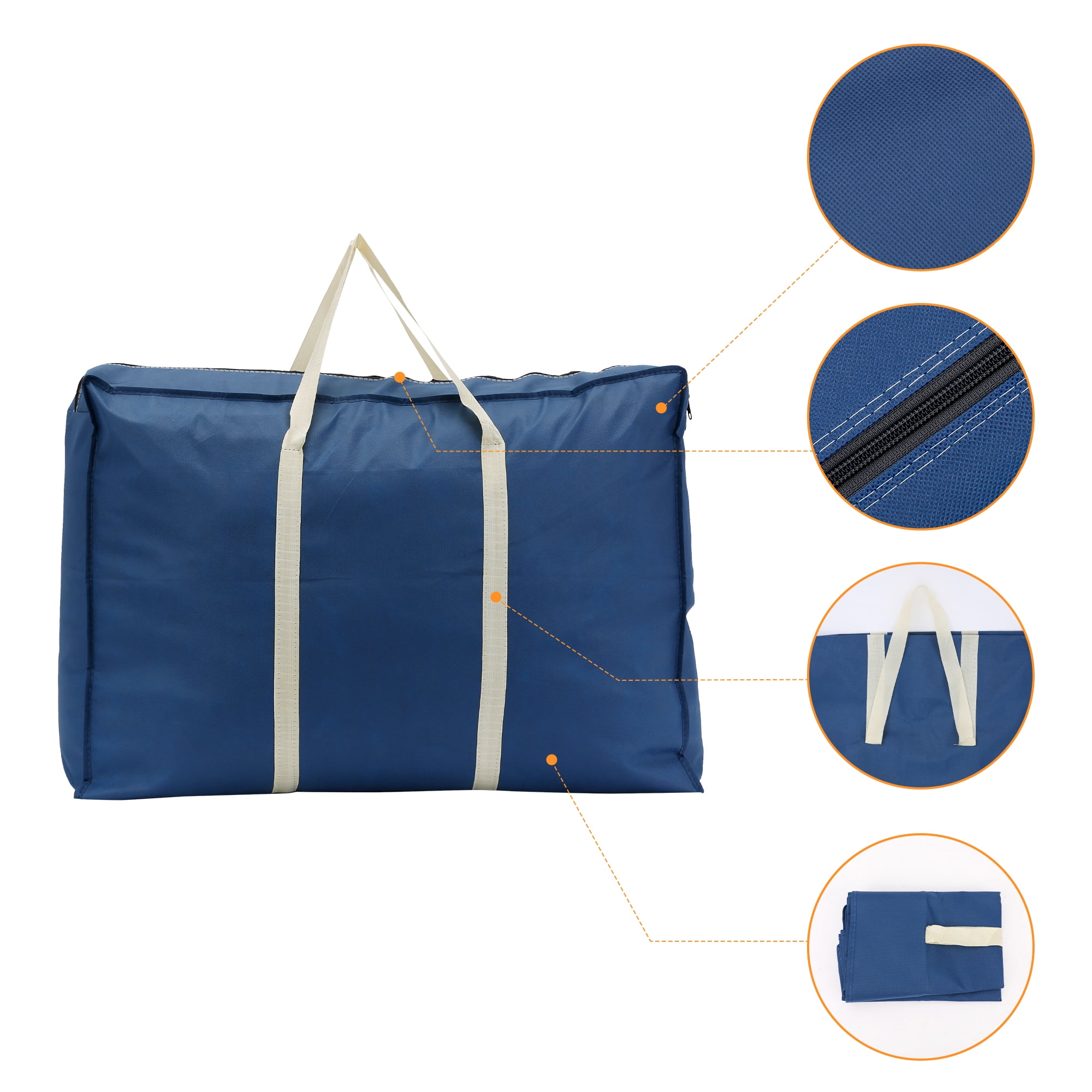Unique Bargains 1 Pack Clothes Storage Bags Moving Bags Navy Blue 31*22*10in