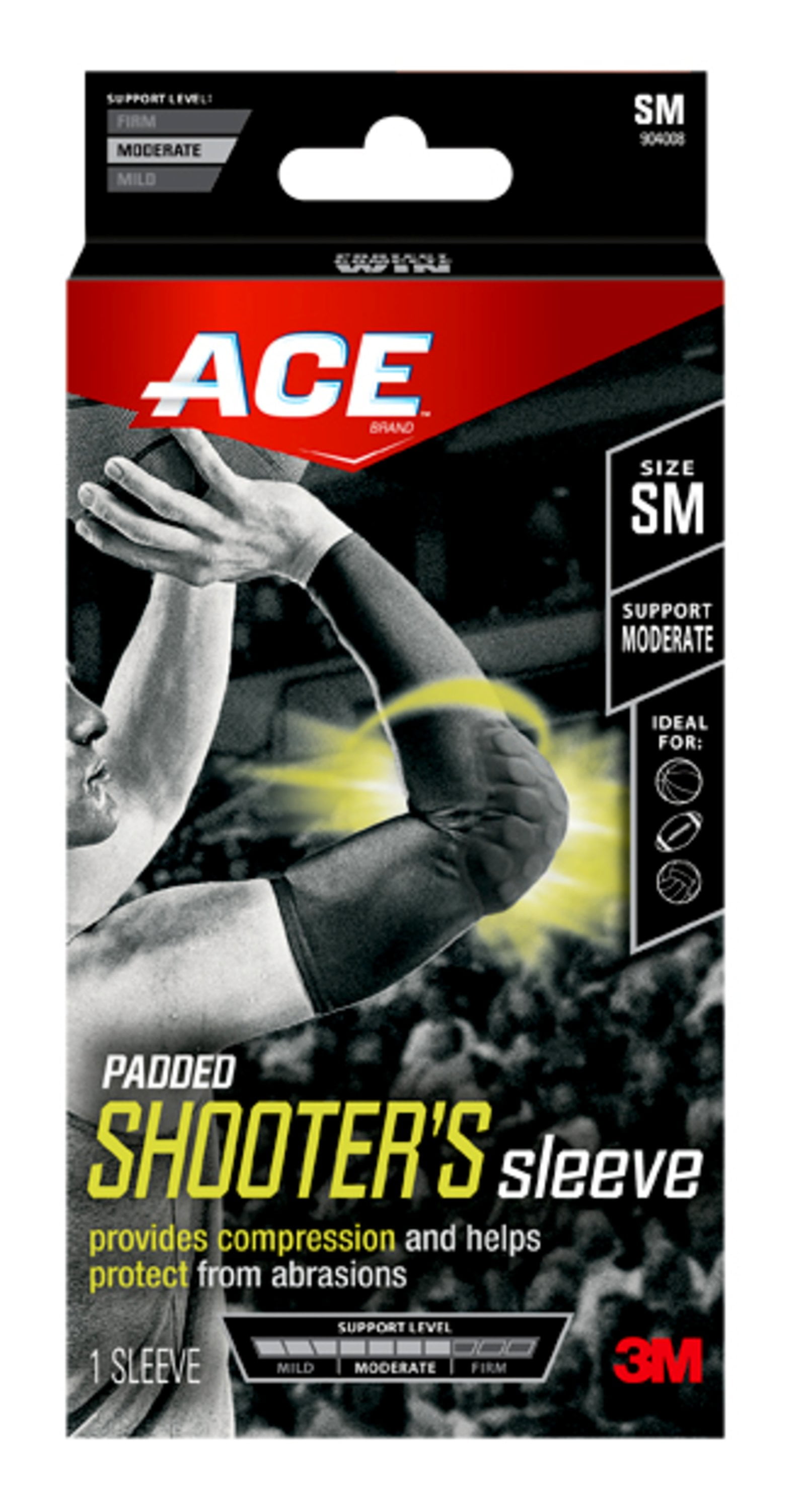 ACE Padded Shooter's Sleeve, Small, Black, 1/pack