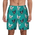 thumbnail image 3 of Uemuo Funny Chicken Pattern Mens Swim Trunks Quick Dry Board Shorts with Mesh Lining, Stretch Beach Shorts Quick Dry No-Chafing Board Shorts-3X-Large, 3 of 9