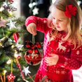 thumbnail image 2 of 1pc Christmas Bell with Bow and Grass Door Hanger, Holiday Bell Decoration (Red Golden), 2 of 5