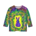 thumbnail image 5 of Cowsor Tween Boys Girls Easter Graphic Printed 3/4 Sleeve Crew Neck Basic Tee Lightweight Casual Layering Top for Kids, 5 of 5