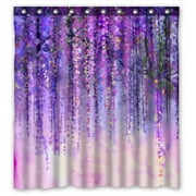 YKCG Wisteria Flowers Tree Purple Violet Floral Waterproof Fabric Bathroom Shower Curtain 66x72 inches