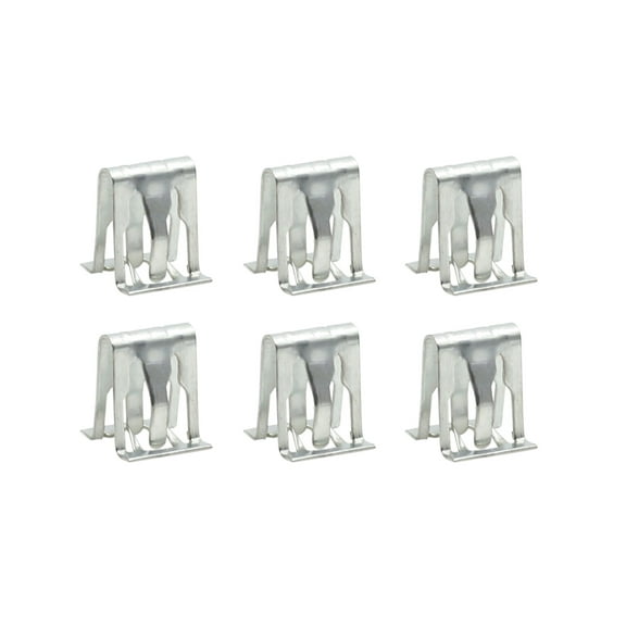 Car Dashboard Retainer Silver Tone Instrument Panel Metal Clips 13.5 x 15mm 6pcs