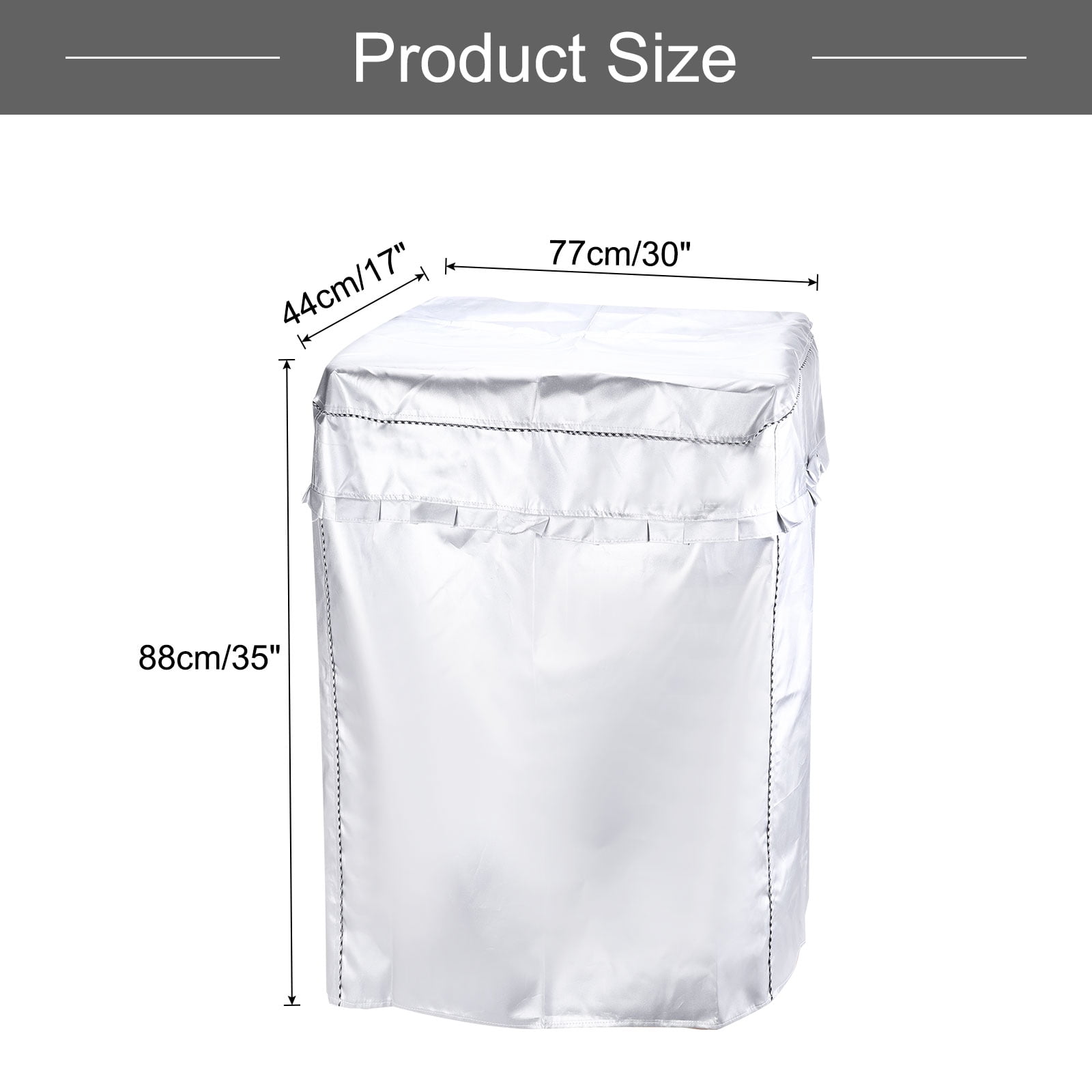 Twin Tub Washing Machine Cover, Portable Washer Cover 30Wx17Dx35H Inch(M Size) Silver Waterproof Cover