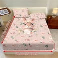 thumbnail image 3 of Xoenoiee Rabbit Bunny Rose Daisy Flower Print 3 Pcs Sheet Set, Soft Comfort Bedding Sets Easter Decor with 1 Fitted Sheet and 2 Pillowcases, Cooling Cozy All-Season Bed Sheets, Twin XL Size, 3 of 7