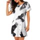 thumbnail image 2 of Disketp Monochrome Flying Ravens para Camisón Corto de Manga Corta para Mujeres, Camisón Cómodo con Escote Redondo, Bonito y Confortable, 2 of 6