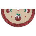 thumbnail image 3 of Northlight 36" Burlap Plaid Tree Skirt with Christmas Puddings, 3 of 5