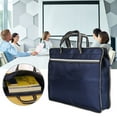 thumbnail image 3 of Bolsa de archivos de tela Oxford impermeable portátil, organizador de documentos para reuniones de negocios con cremallera (azul), 3 of 9