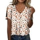 thumbnail image 1 of Blusa HOTYD para mujer, manga corta, algodón, estampado floral, estilo bohemio, 1 of 2