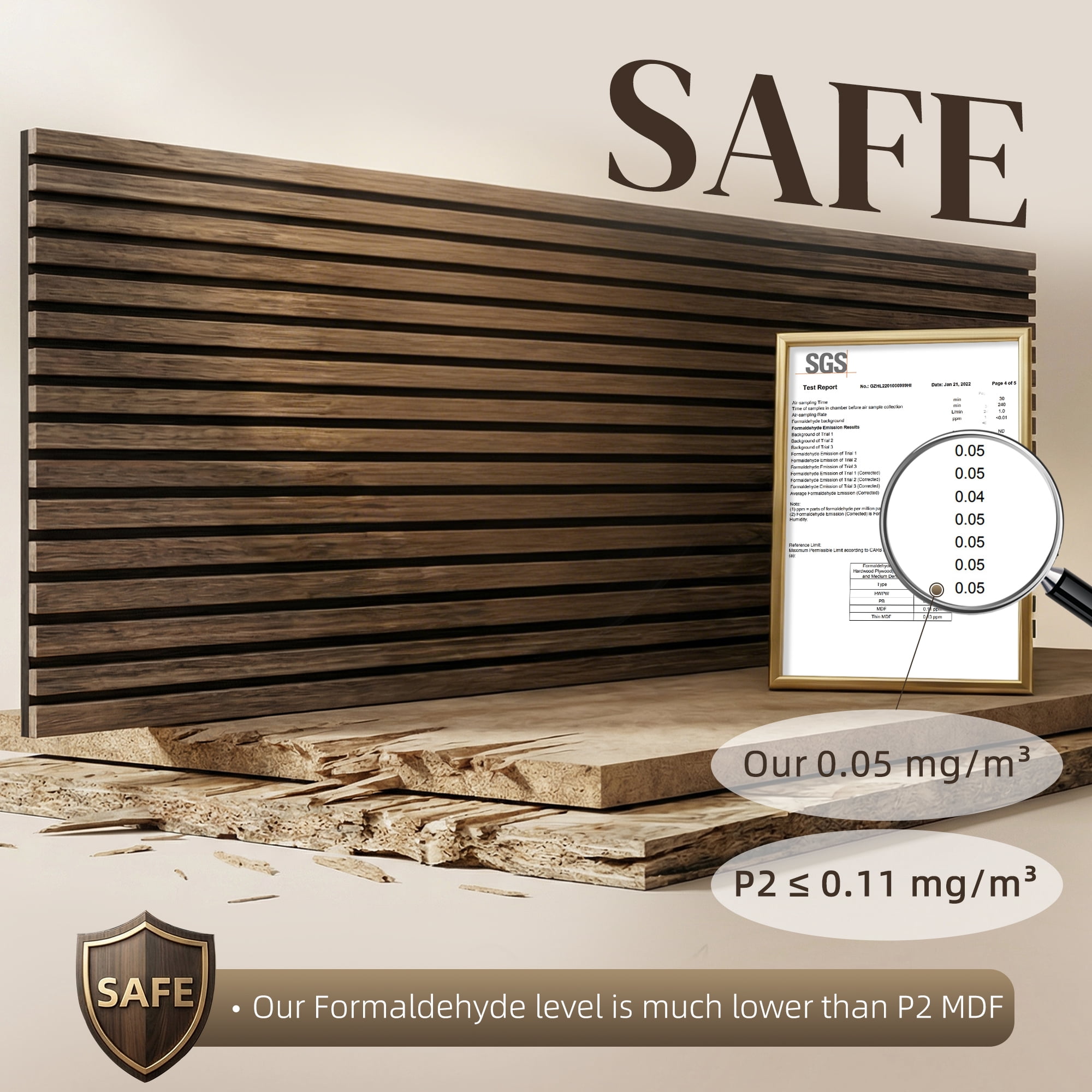 HOMCOM 4 Pack Acoustic Wall Panels, 47" x 24" Wood Wall Panels, Walnut