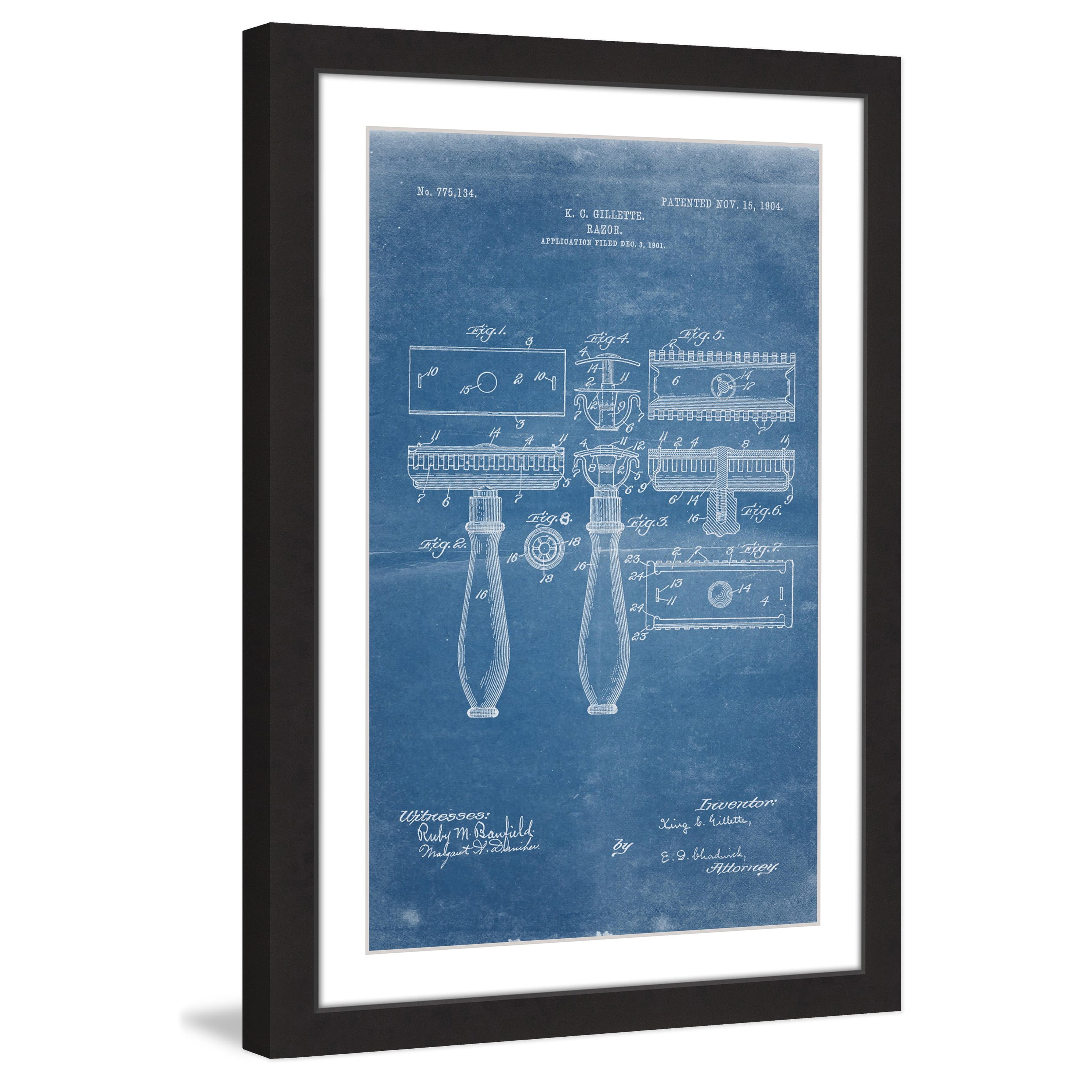 "Razor 1904 Blueprint" Framed Painting Print