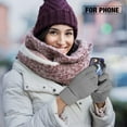 thumbnail image 4 of 2-Pairs Women's Winter Touchscreen Gloves Warm Knit Gloves, Elastic Cuff Winter Gloves, 4 of 5