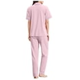 thumbnail image 5 of Womens Pajamas Set 100% Cotton Soft Short Sleeve Sleepwear Button Down Nightwear Summer Pj Sets Pink XXL, 5 of 8