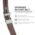 thumbnail image 5 of Sendefn Men's Leather Belt Automatic Ratchet Buckle Slide Belt for Dress Casual Trim to Fit with Gift Box, 5 of 6