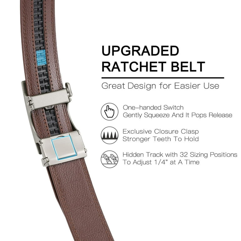 Sendefn Men's Leather Ratchet Belt, Trim to Fit photo 4
