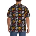 thumbnail image 3 of Pofeuu Pumpkin And Flying Bat Print Mens Casual Short Sleeve Shirts Beach Summer Spread Collar Pocket Tops Men's Casual Short-sleeved Shirt-Medium, 3 of 5